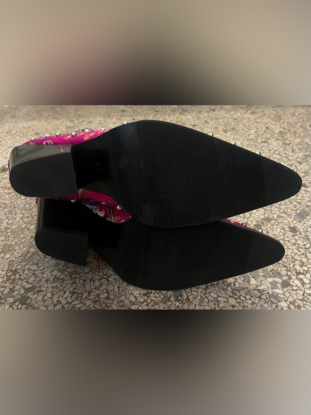 Fuchsia Embroidered Mid-Calf Western Boots with Jewel Accents - Picture 8 of 8